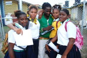 I Octane signing autographs for STATHS students